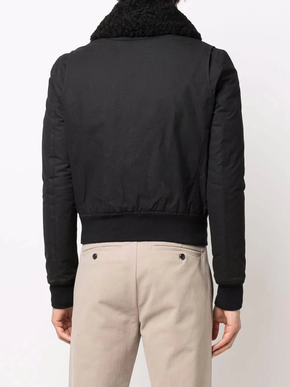 AMI PARIS Shearling Collar Jacket Black
