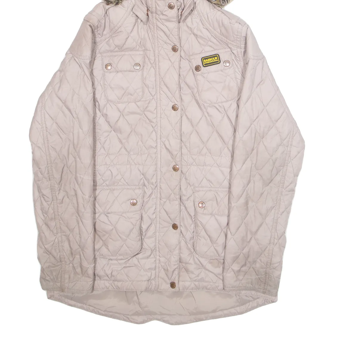 BARBOUR Womens Quilted Coat Pink Hooded M