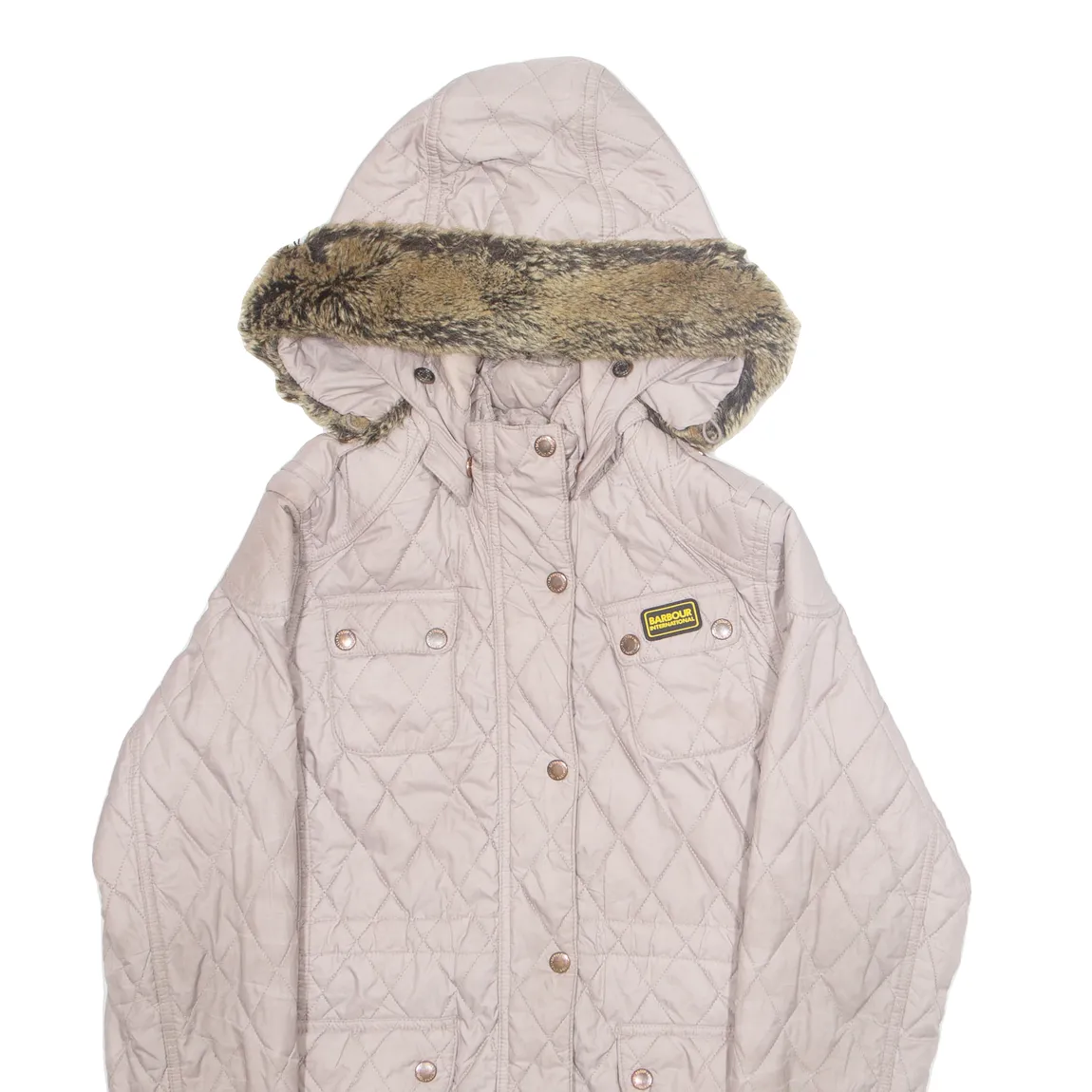 BARBOUR Womens Quilted Coat Pink Hooded M