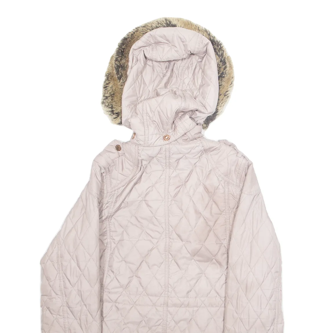 BARBOUR Womens Quilted Coat Pink Hooded M