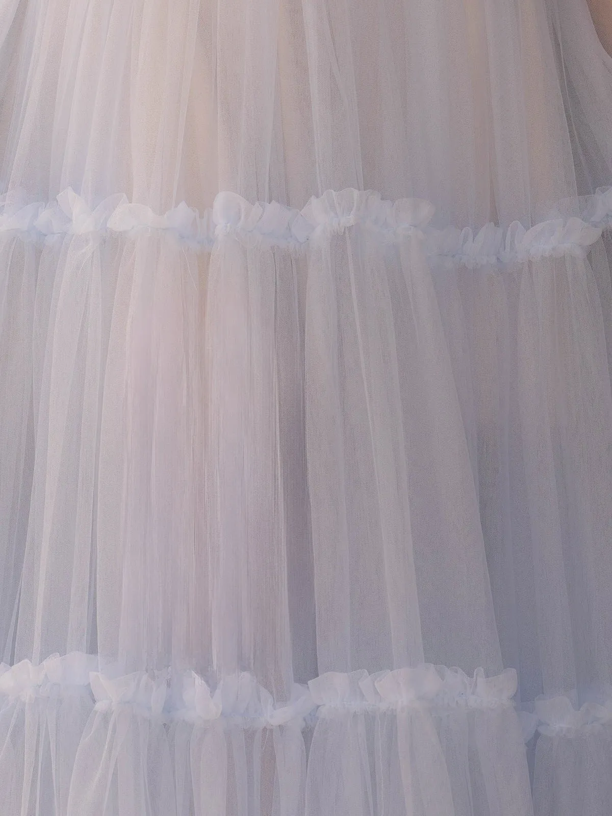 Black Sweetheart A-Line Tea Length Ruffled Tulle Prom Dress