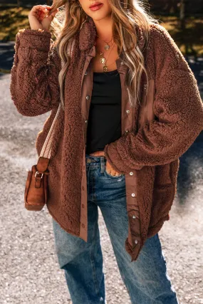 Blue Zone Planet |  Red Clay Faux Shearling Teddy Bear Jacket