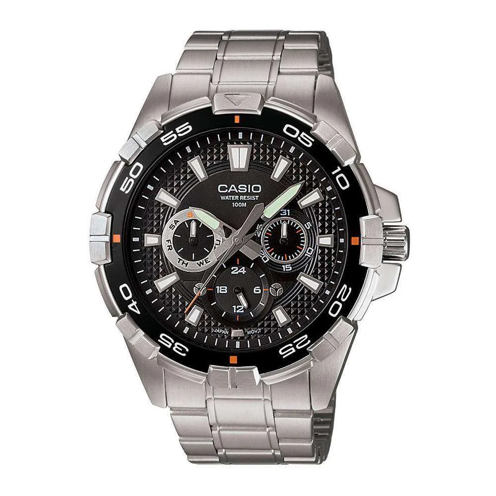 Casio MTD-1069D-1AVDF Stainless Steel Strap Watch for Men