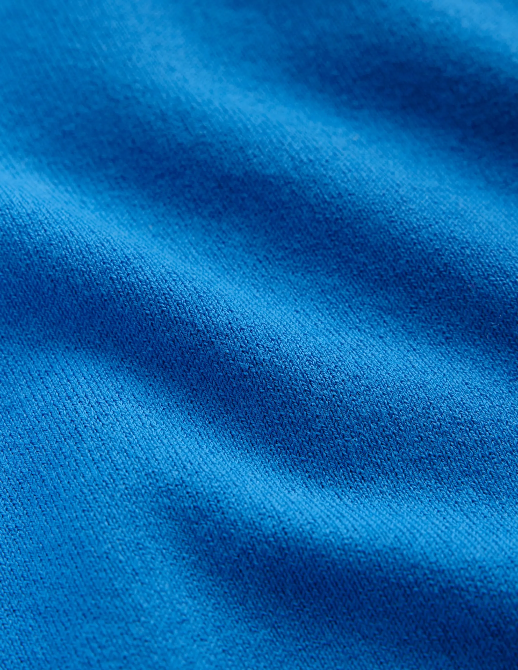 Catriona Cotton Crew Jumper-Bright Cyan Blue