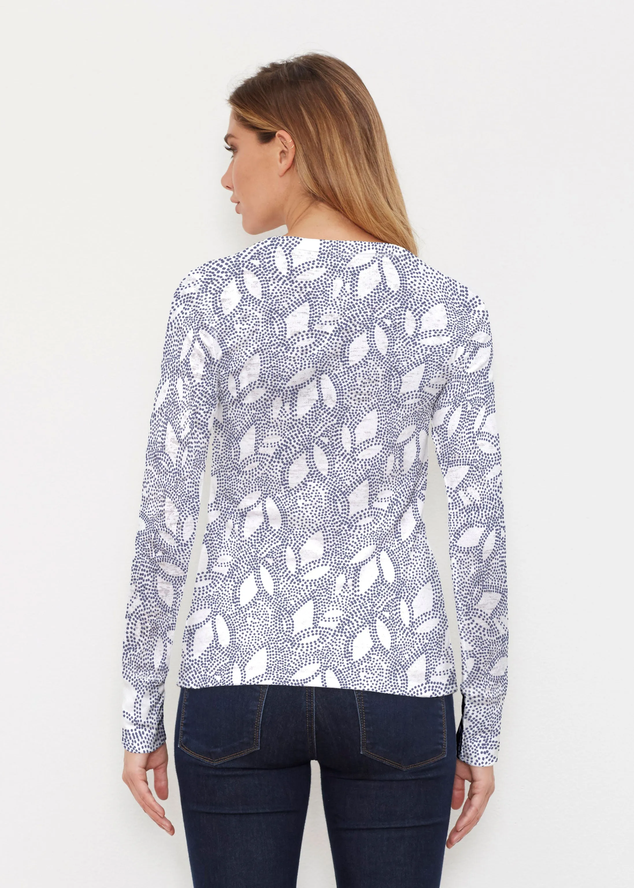 Dottie Combo Navy (7688) ~ Thermal Long Sleeve Crew Shirt