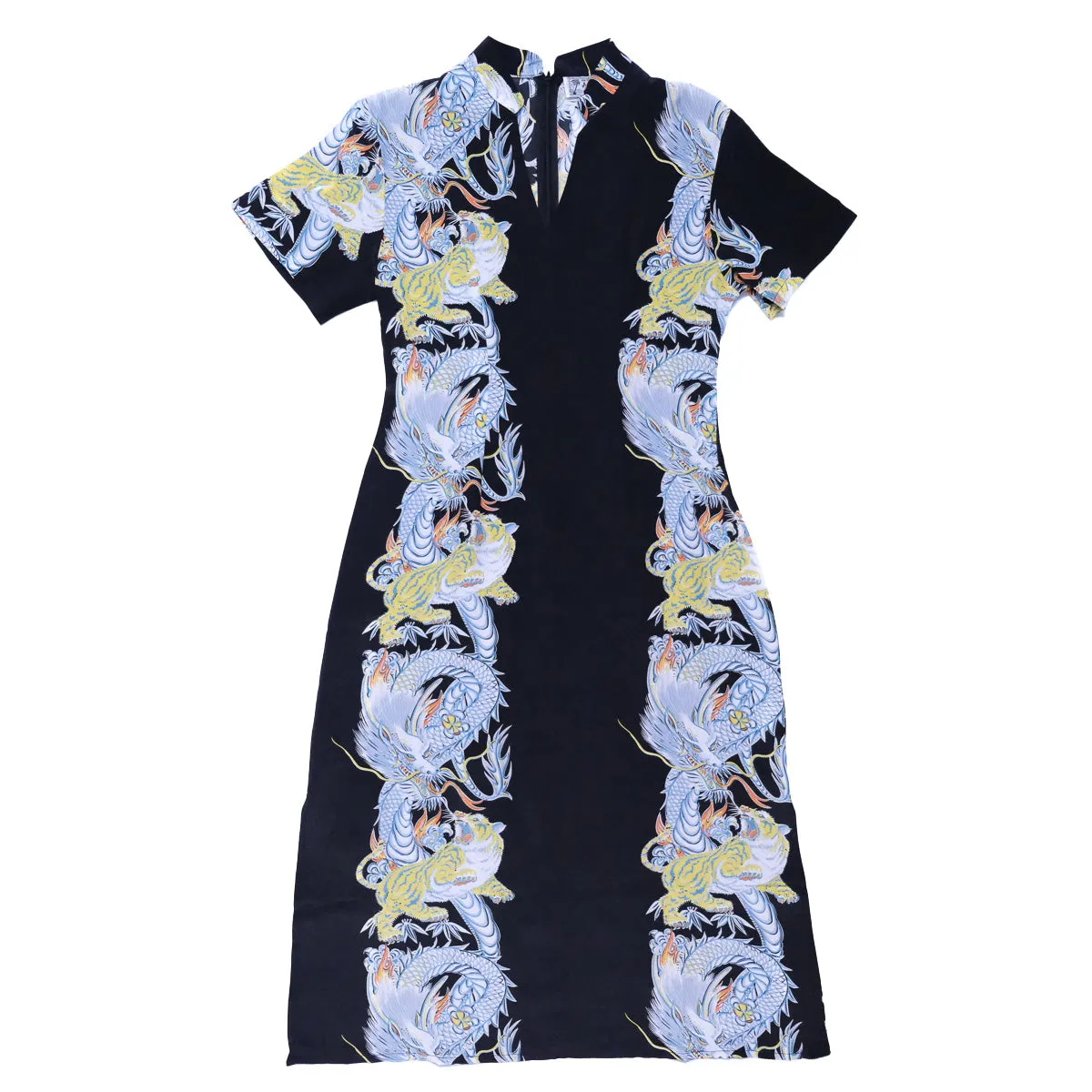 Dragon & Tiger (Mandarin Dress) - Black