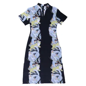 Dragon & Tiger (Mandarin Dress) - Black