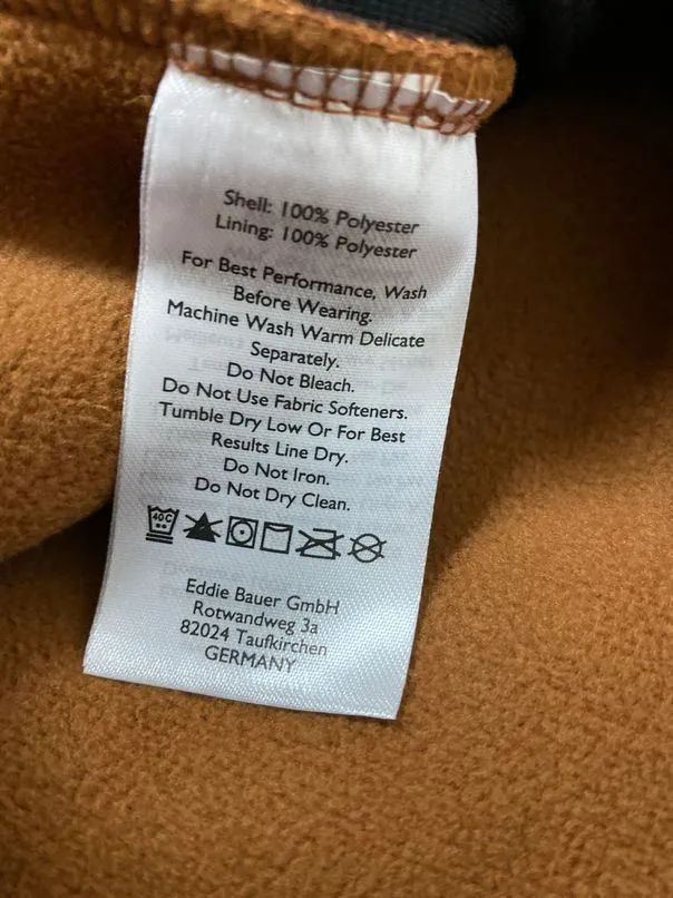 EDDIE BAUER RUST QUEST 300 SHERPA FLEECE JACKET SIZE 2XL