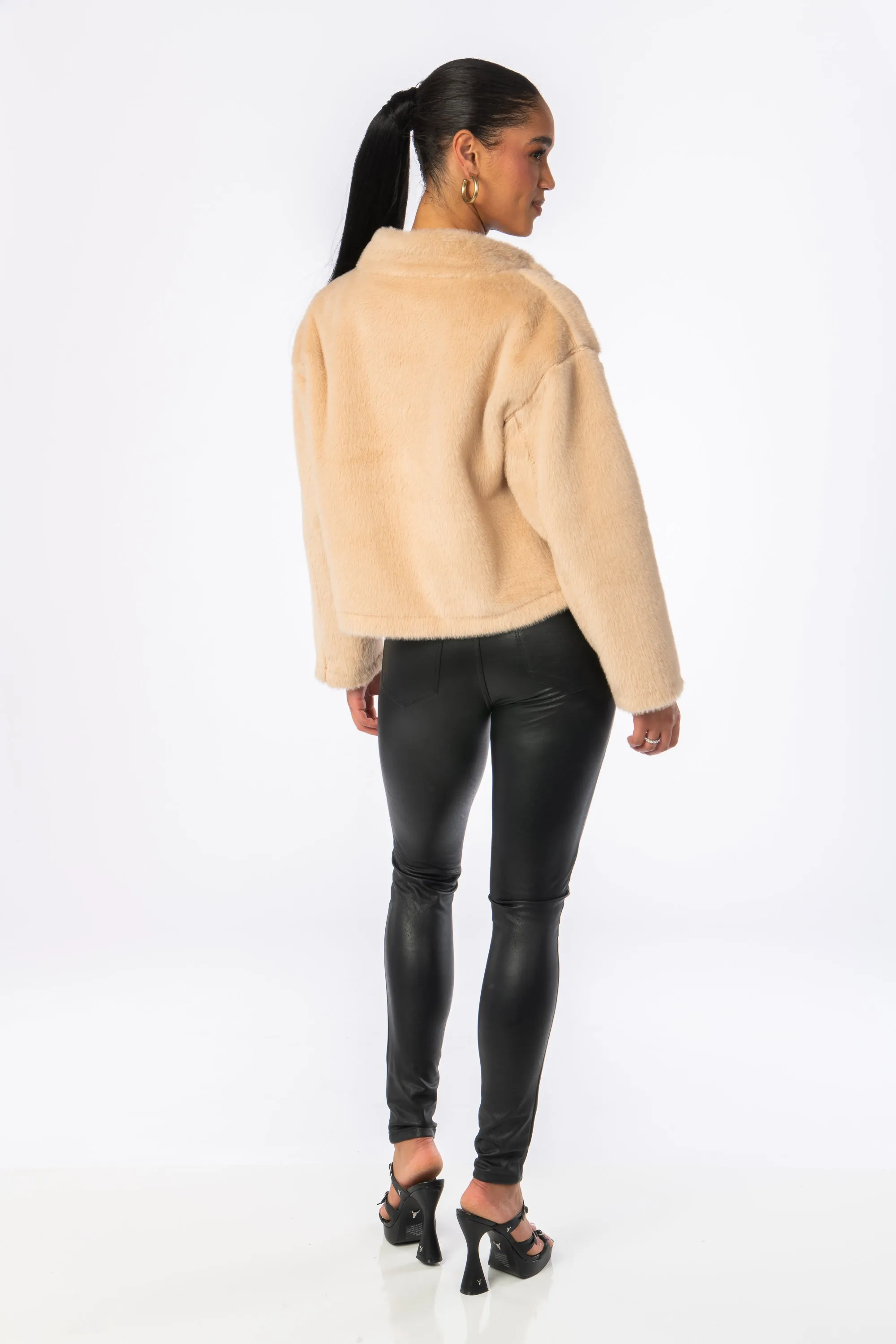 Fernanda Faux Fur Jacket Beige