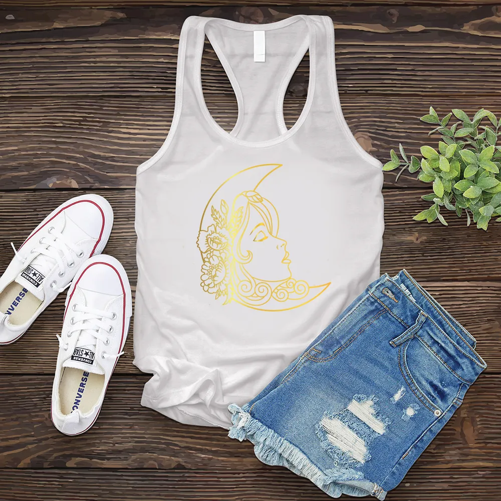 Floral Moon Woman Women's Tank Top