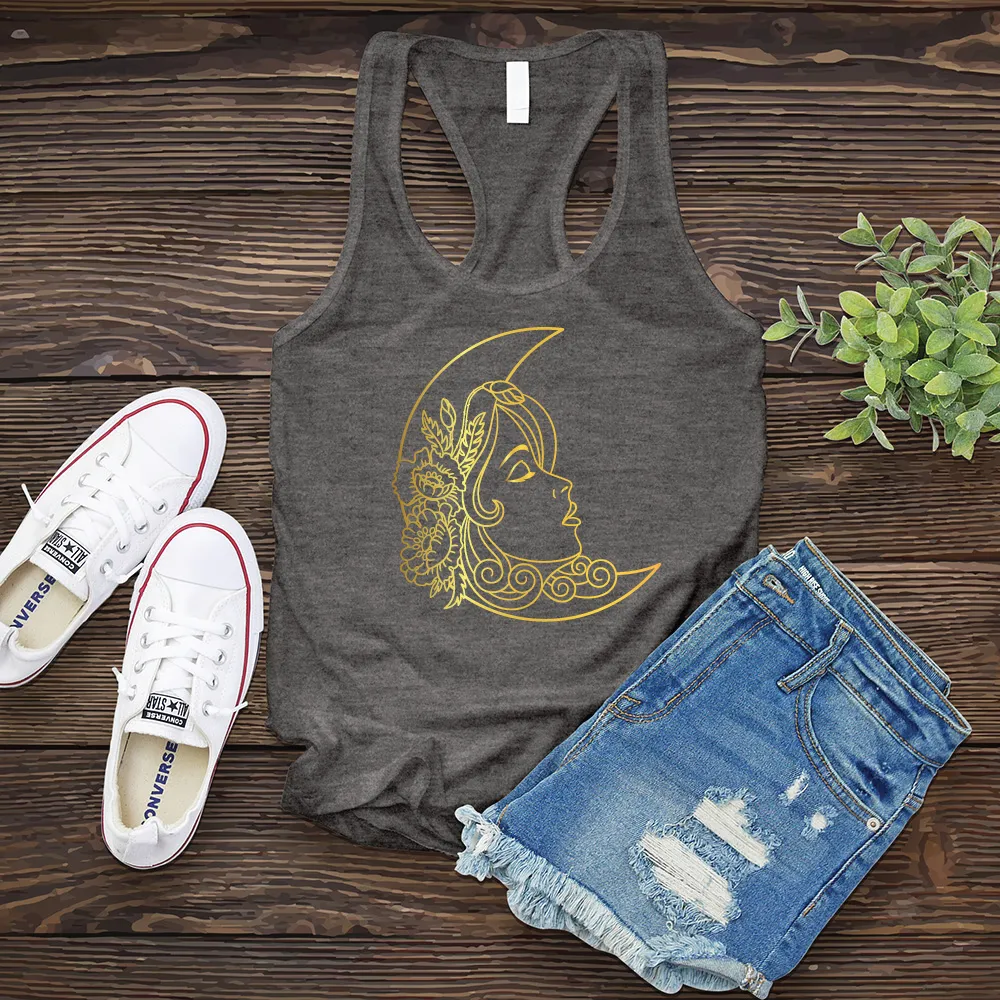 Floral Moon Woman Women's Tank Top