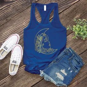 Floral Moon Woman Women's Tank Top
