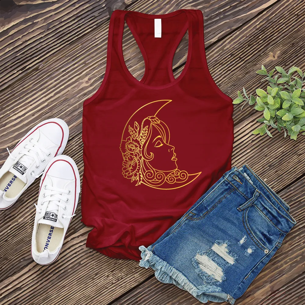 Floral Moon Woman Women's Tank Top