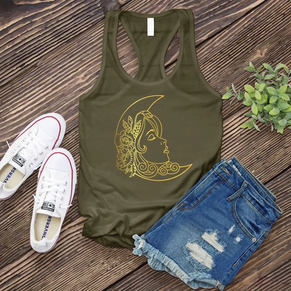 Floral Moon Woman Women's Tank Top