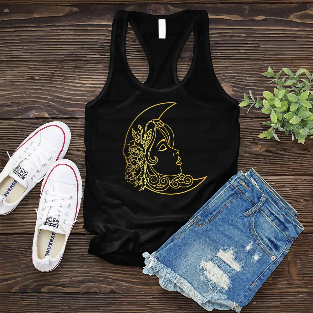 Floral Moon Woman Women's Tank Top