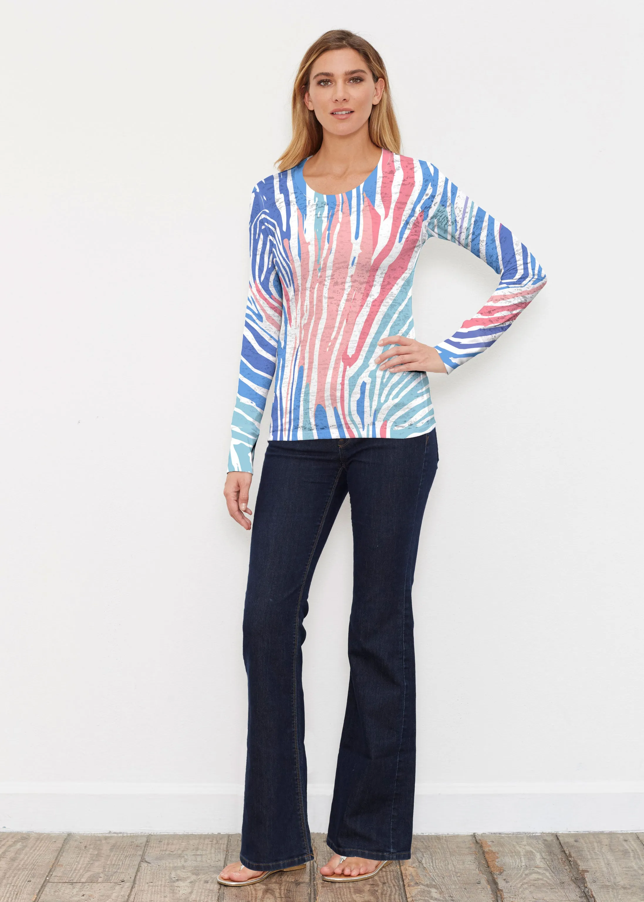 Fruity Stripes (14272) ~ Thermal Long Sleeve Crew Shirt