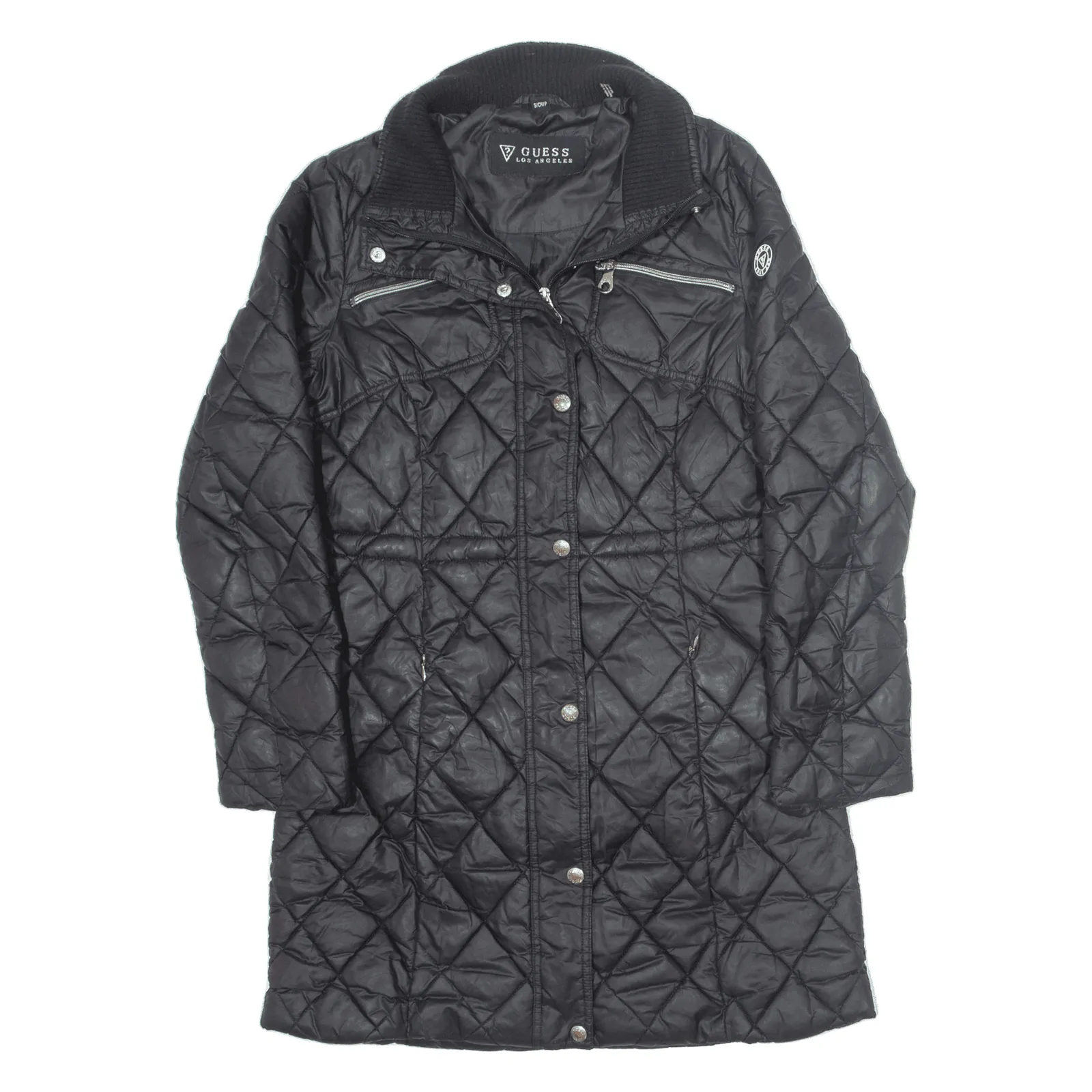 GUESS Insulated Quilted Coat Black Womens S