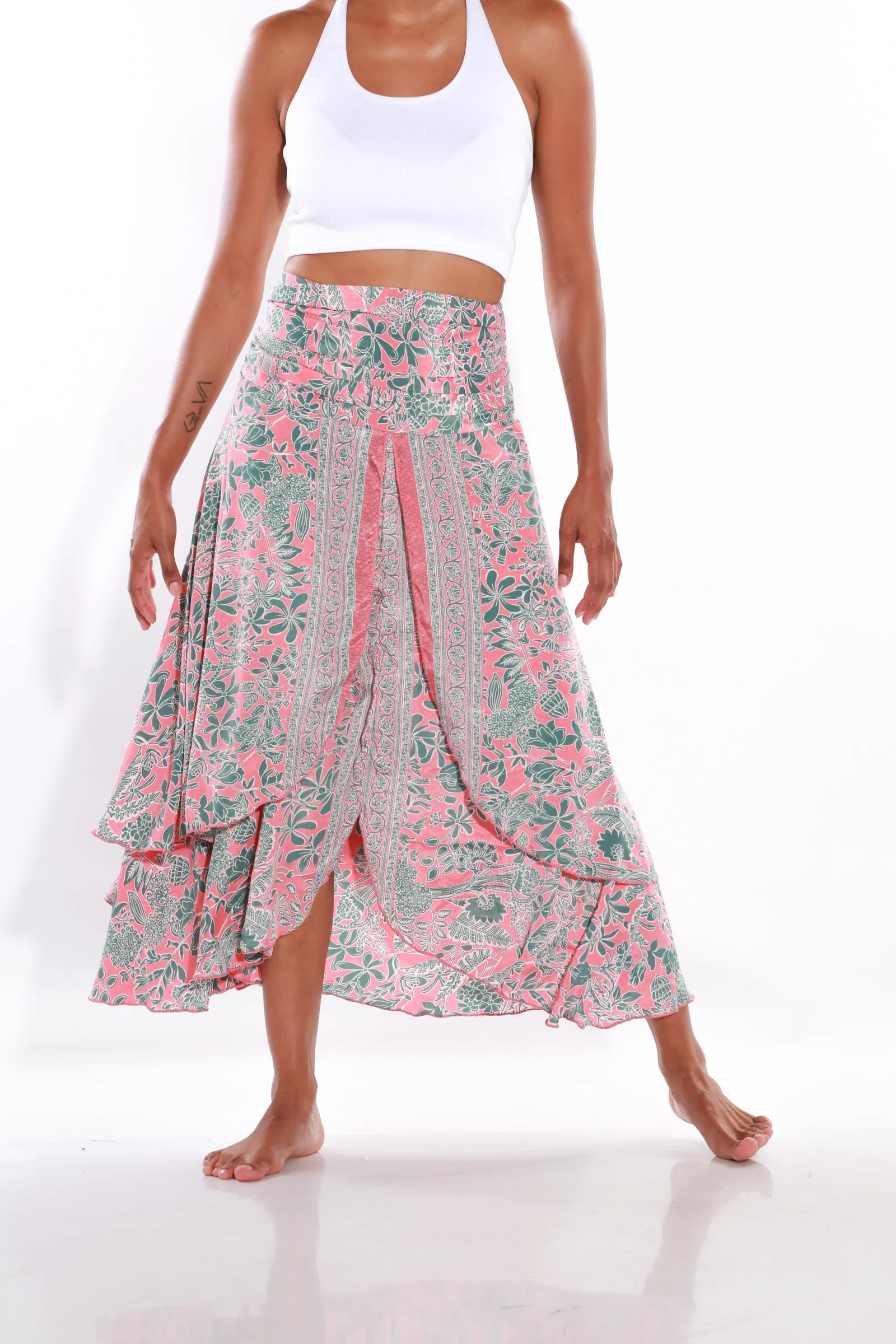 Happy Boho midi skirt - coral