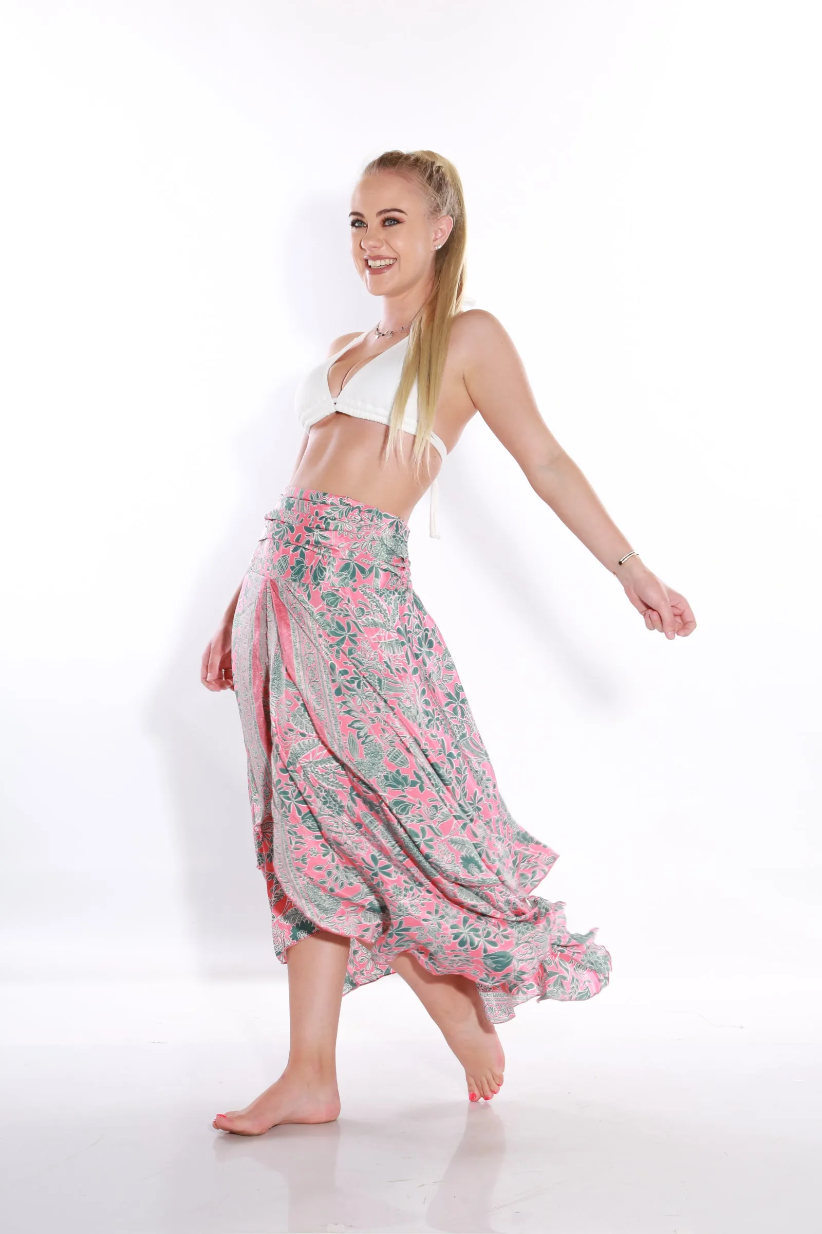 Happy Boho midi skirt - coral