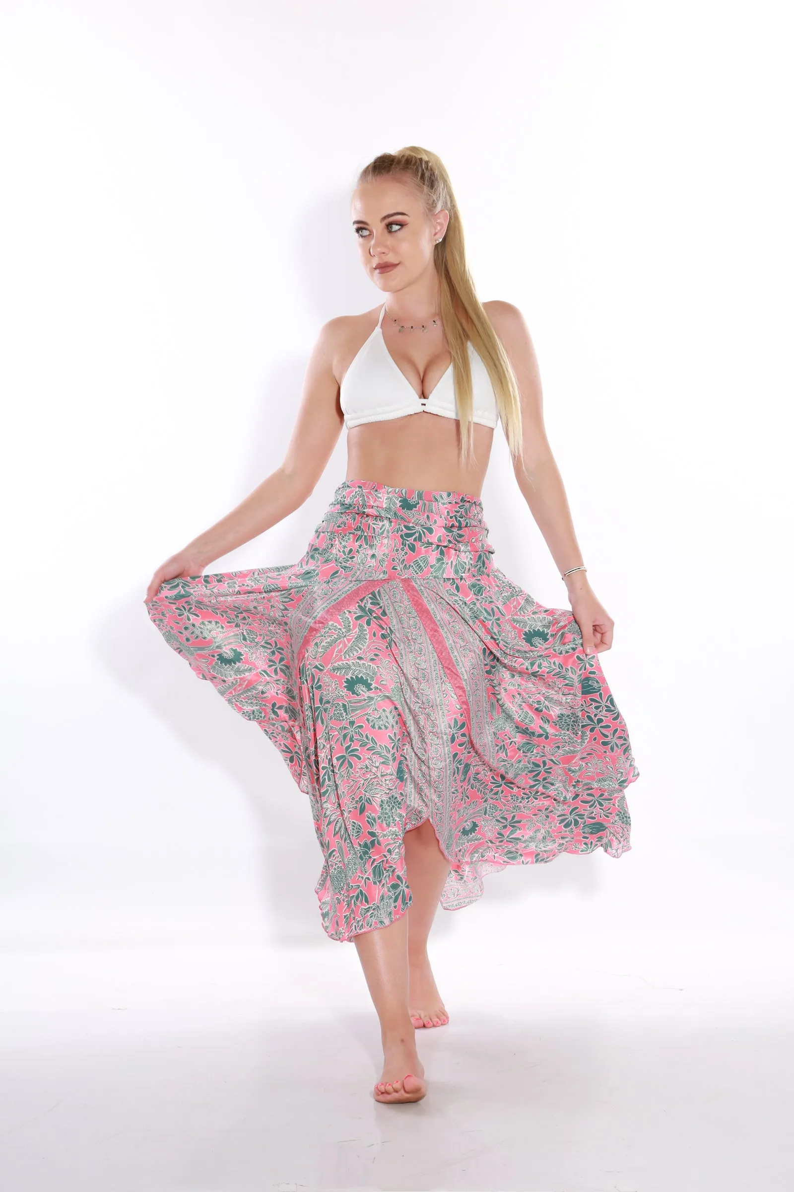 Happy Boho midi skirt - coral