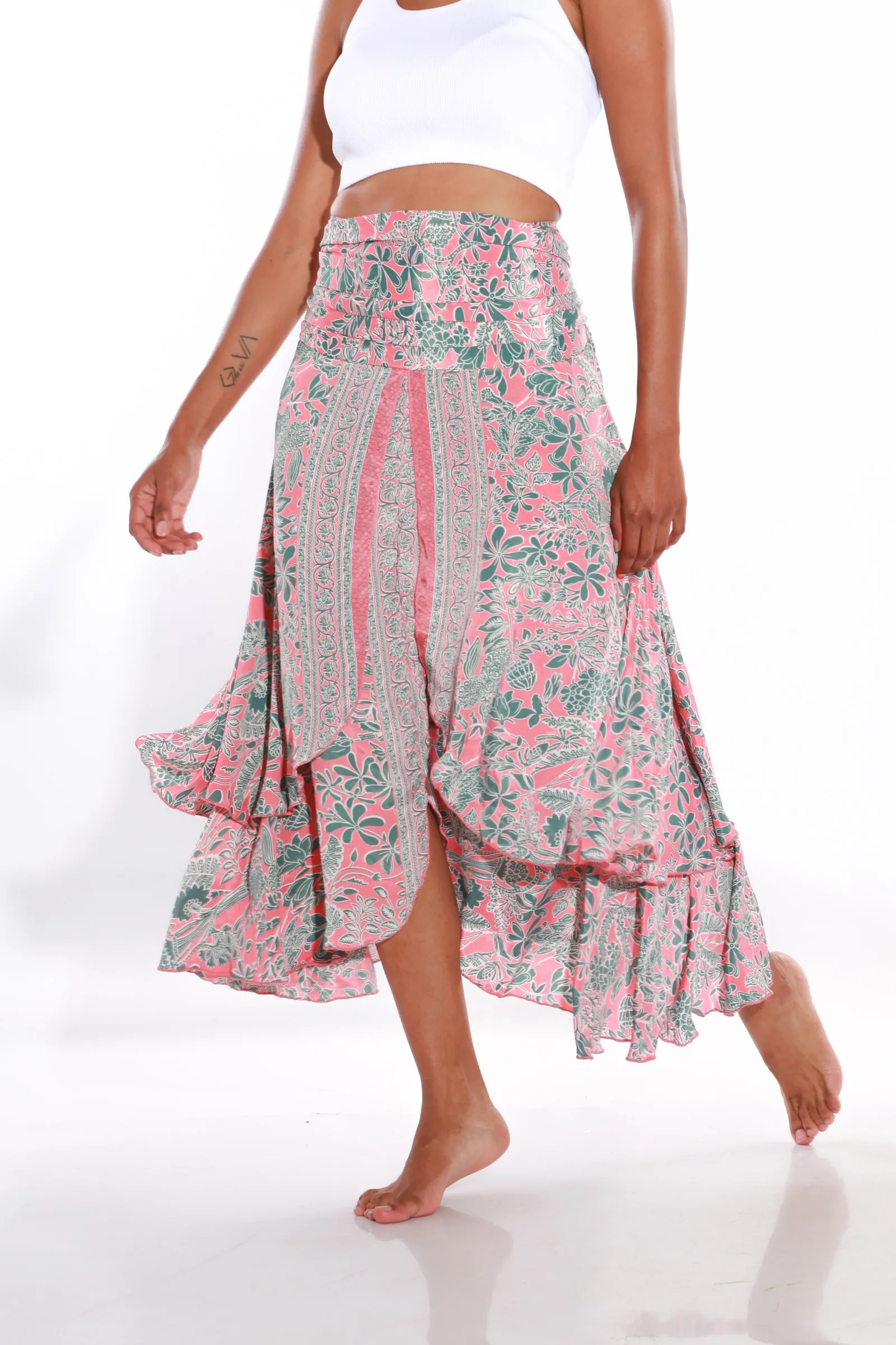 Happy Boho midi skirt - coral