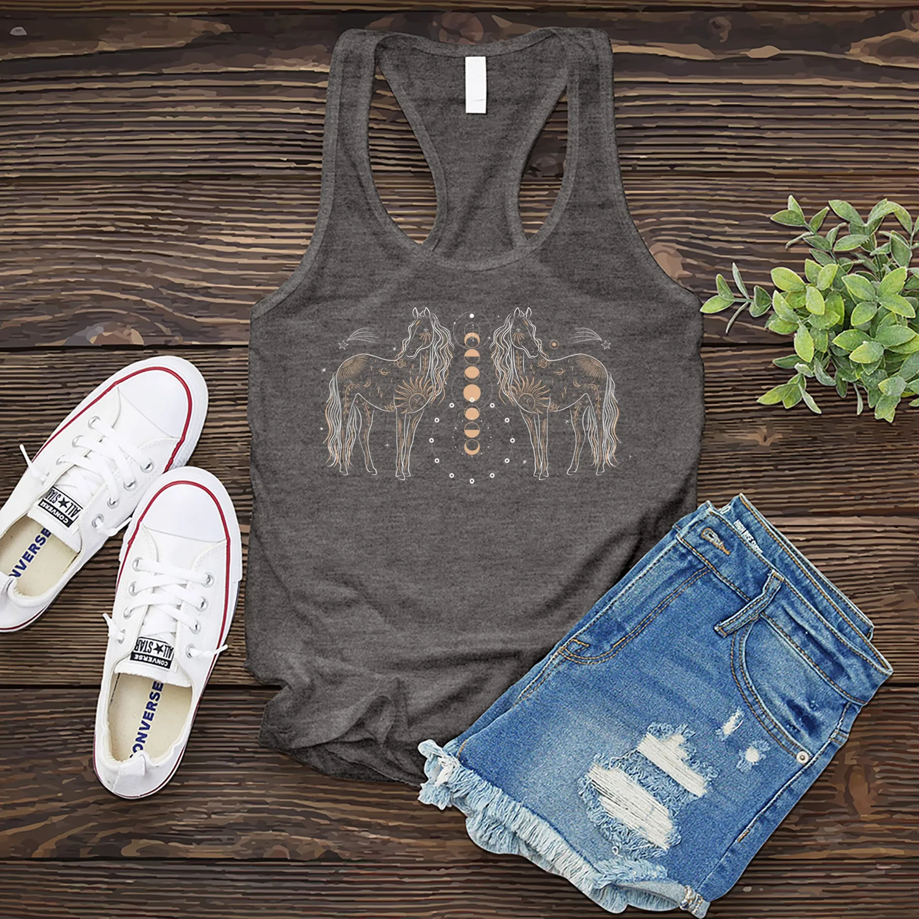 Horses Lunar Phase Women's Tank Top