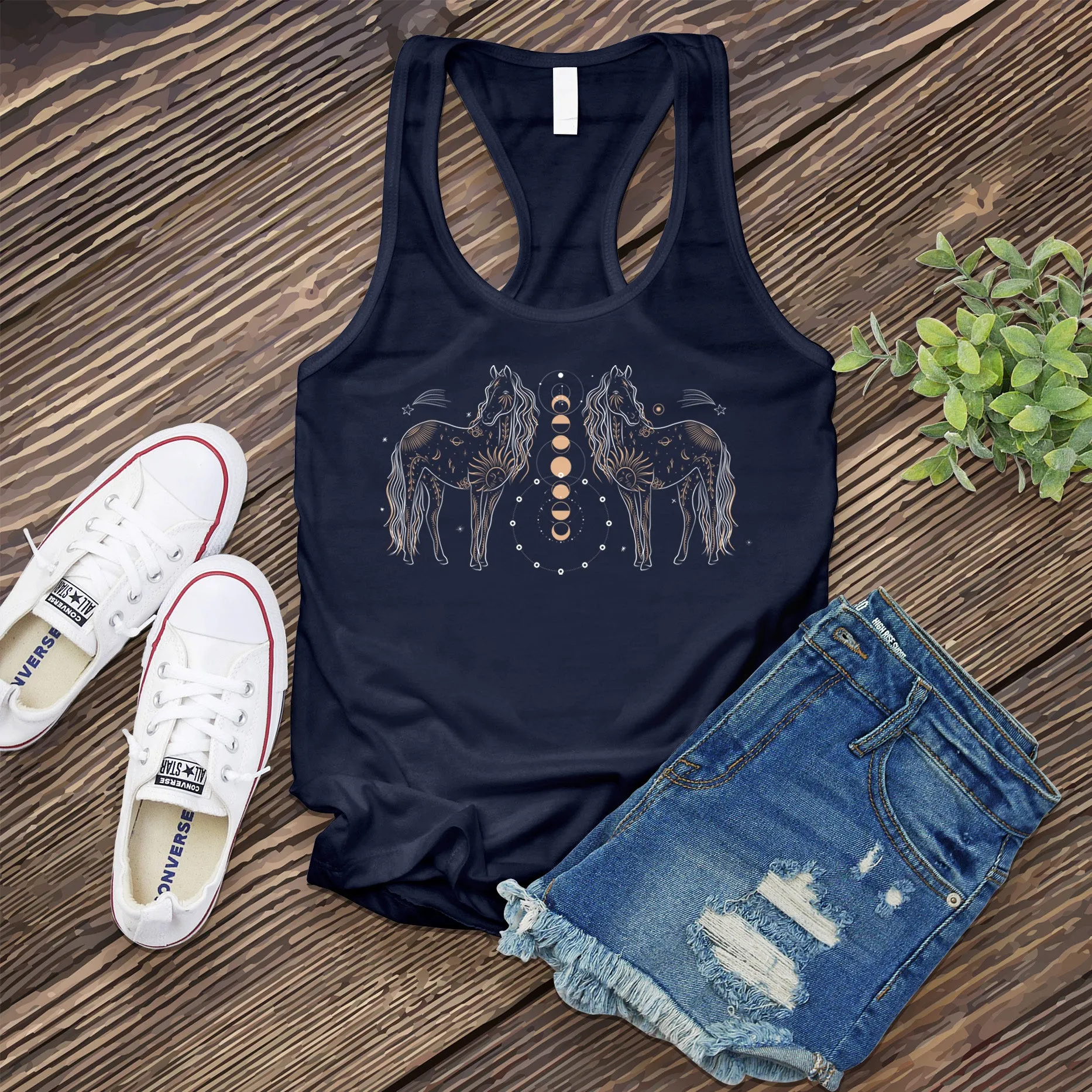 Horses Lunar Phase Women's Tank Top