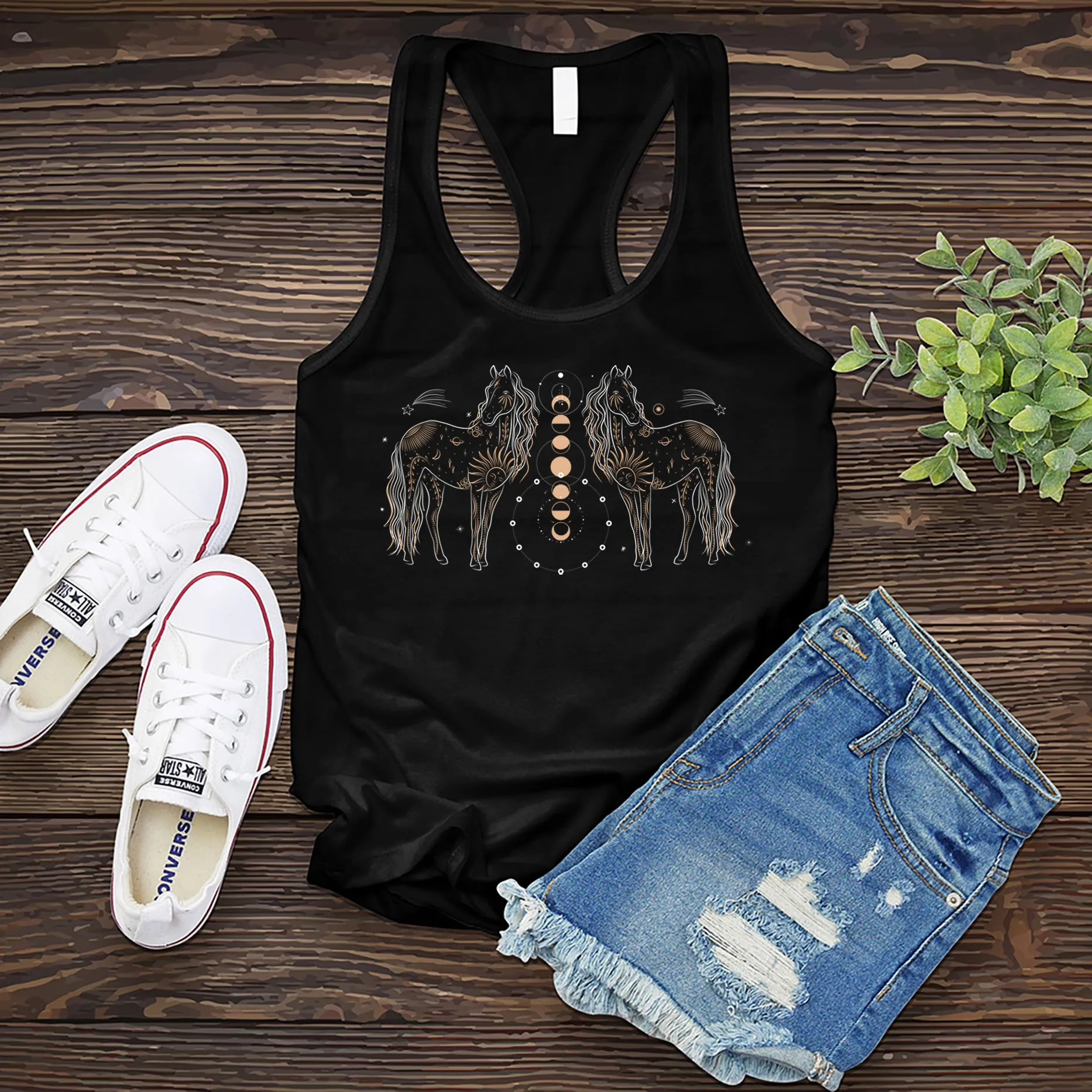 Horses Lunar Phase Women's Tank Top