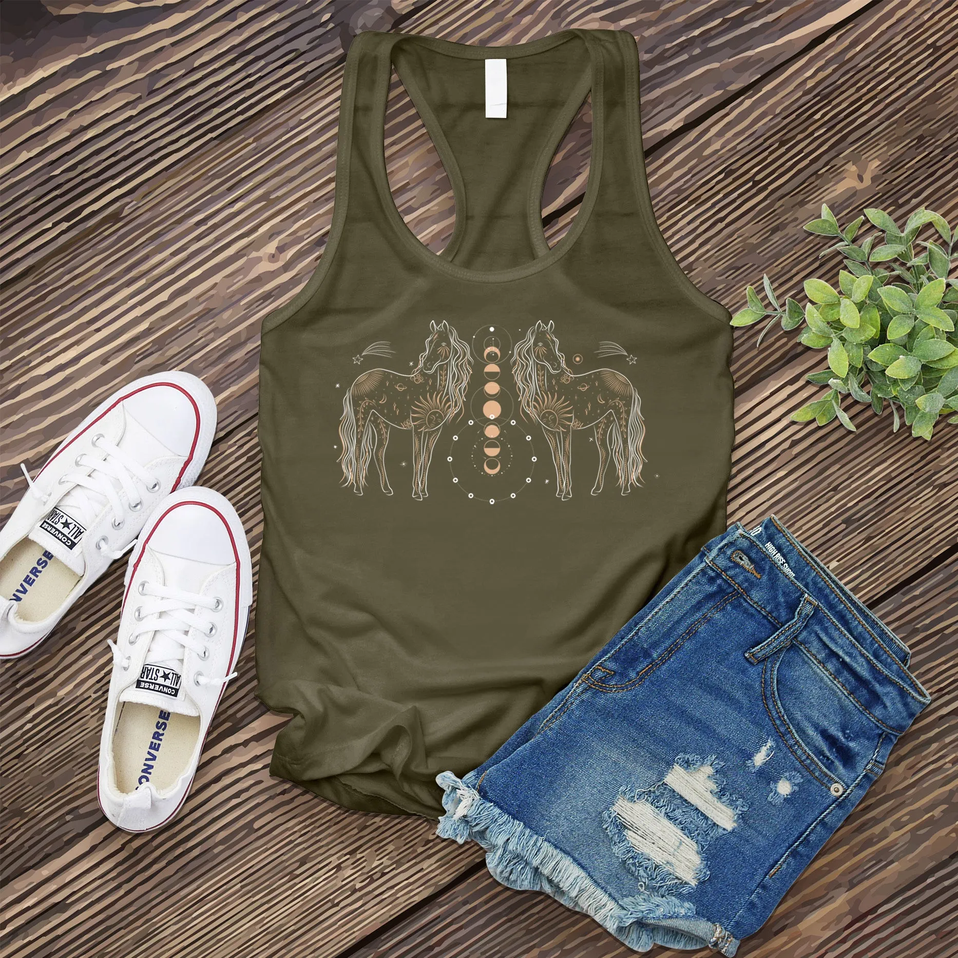 Horses Lunar Phase Women's Tank Top
