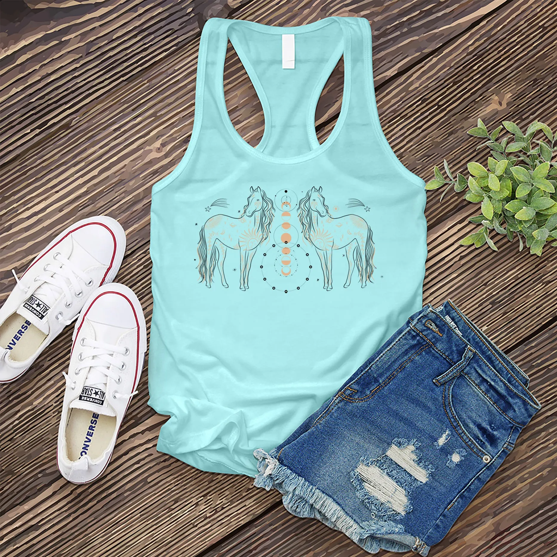 Horses Lunar Phase Women's Tank Top