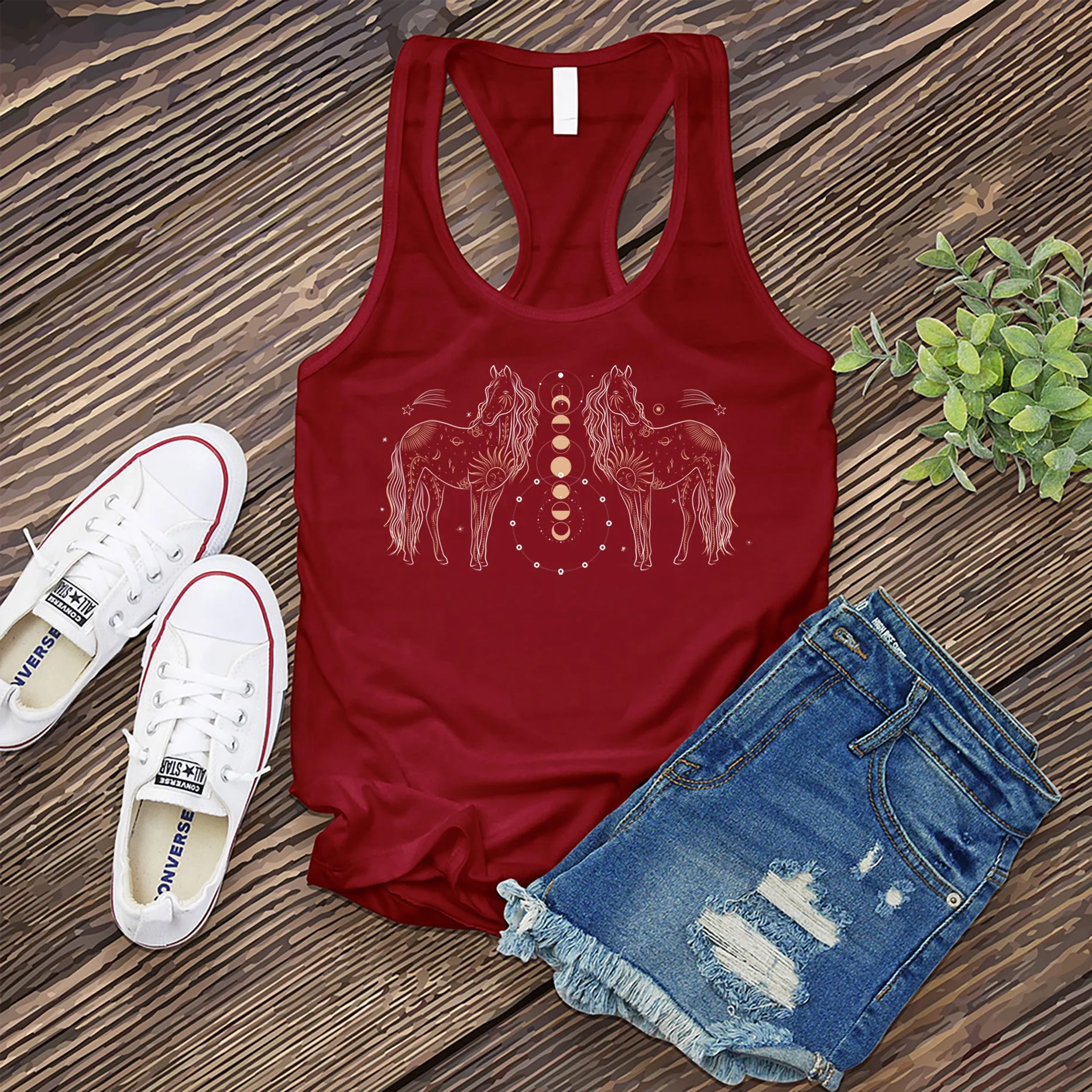 Horses Lunar Phase Women's Tank Top
