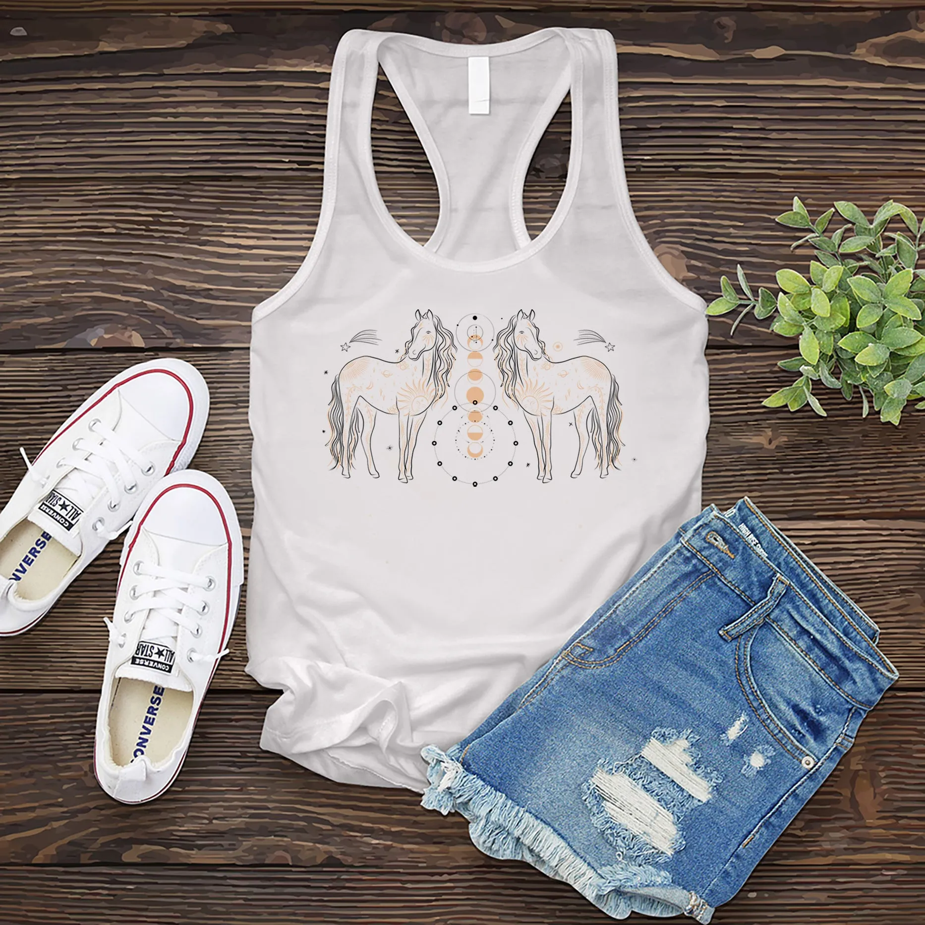 Horses Lunar Phase Women's Tank Top