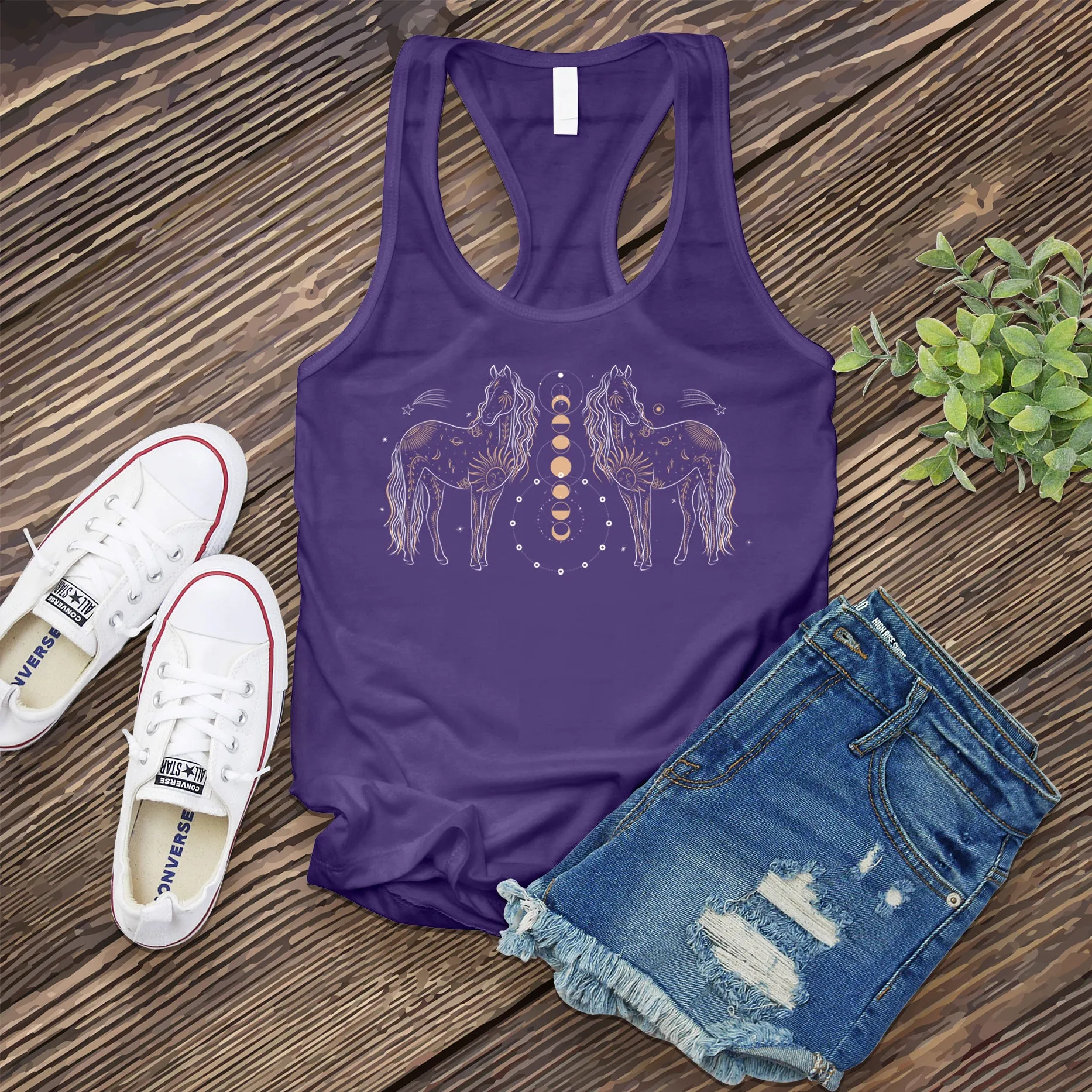 Horses Lunar Phase Women's Tank Top