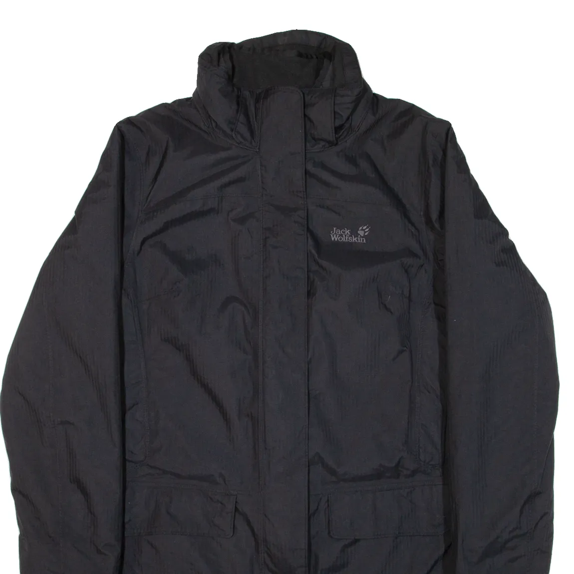 JACK WOLFSKIN Quilted Lined Womens Coat Black UK 22