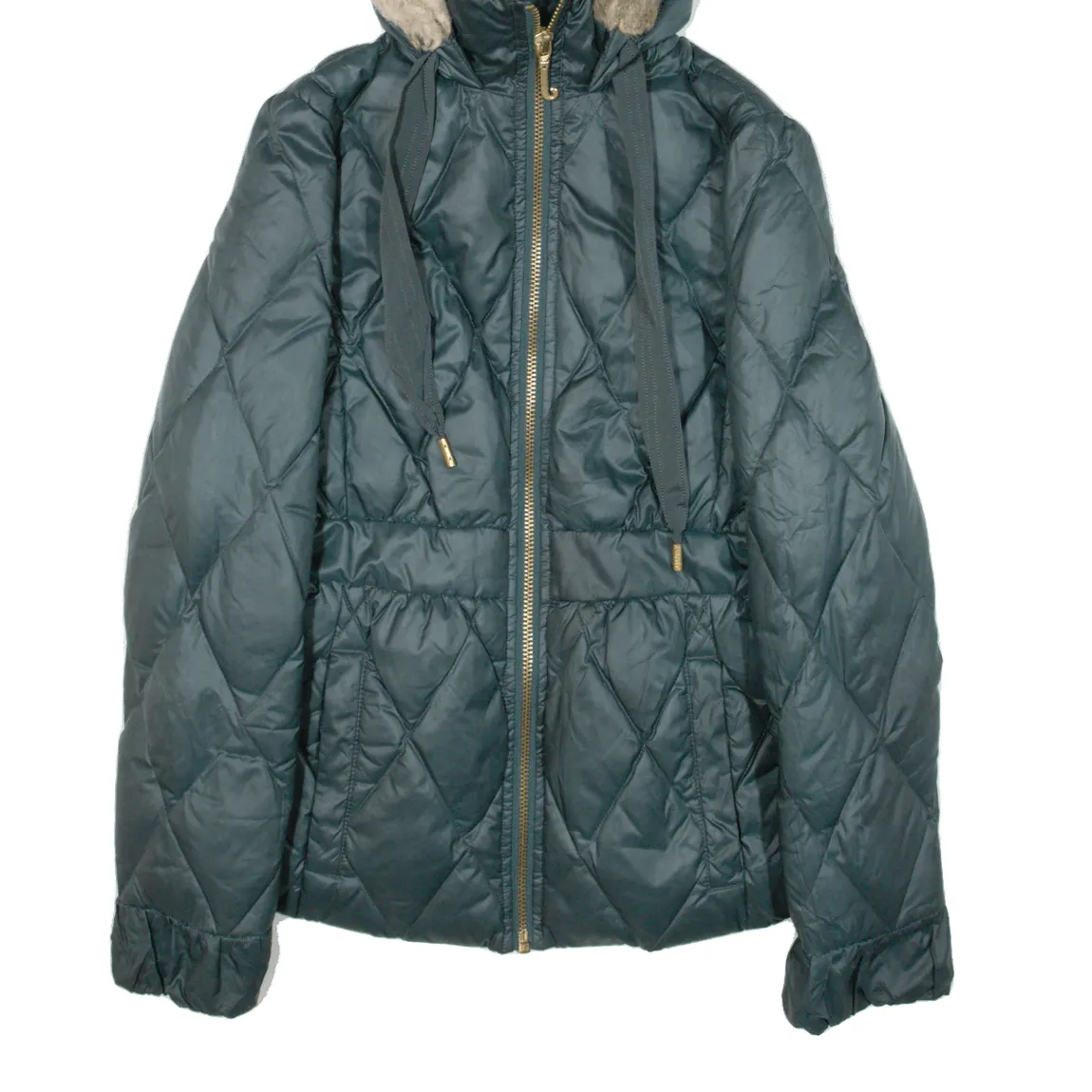 JUICY COUTURE Insulated Womens Quilted Coat Green Hooded S