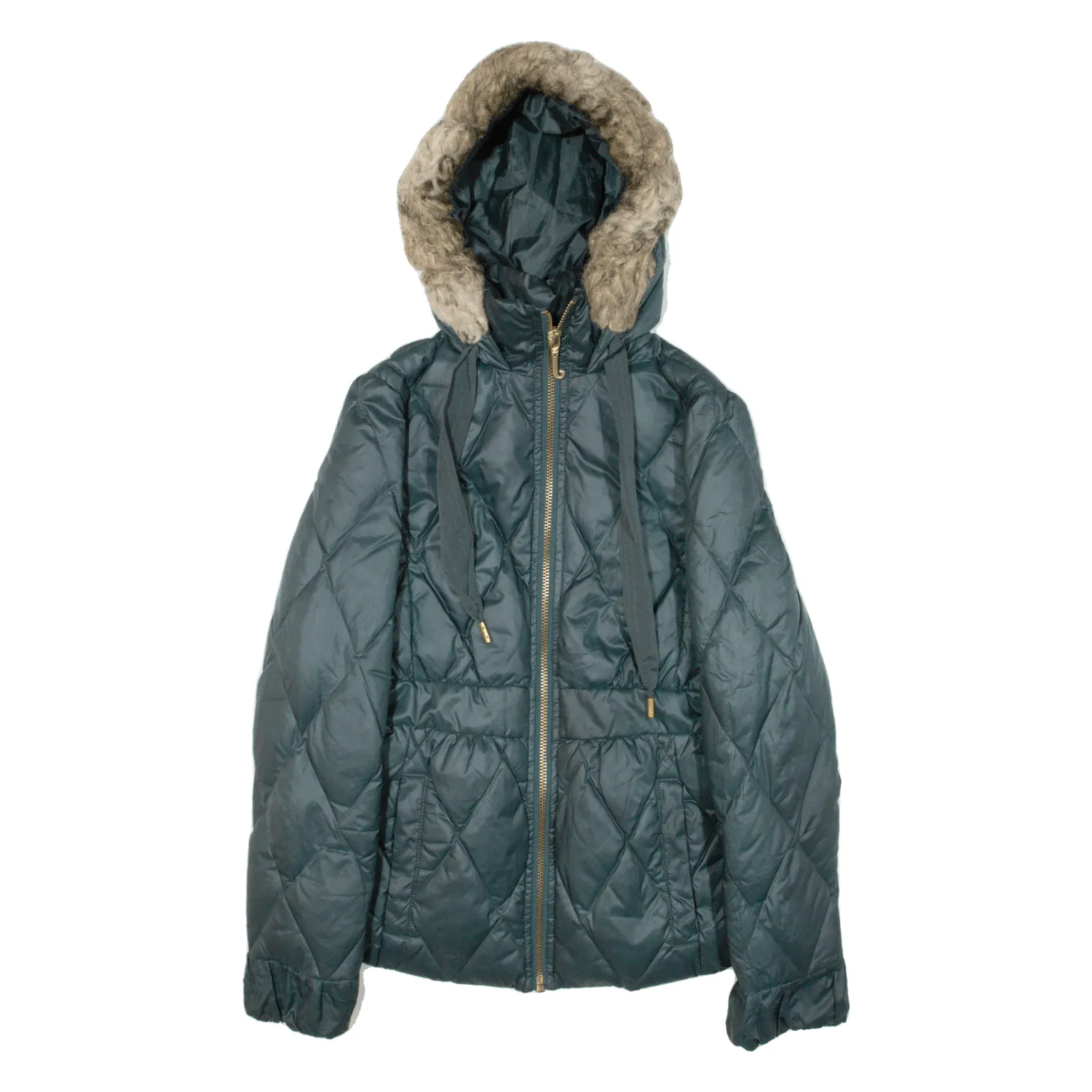 JUICY COUTURE Insulated Womens Quilted Coat Green Hooded S