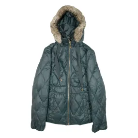 JUICY COUTURE Insulated Womens Quilted Coat Green Hooded S