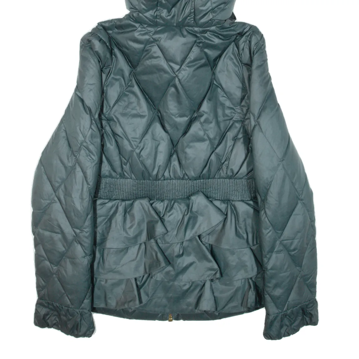 JUICY COUTURE Insulated Womens Quilted Coat Green Hooded S