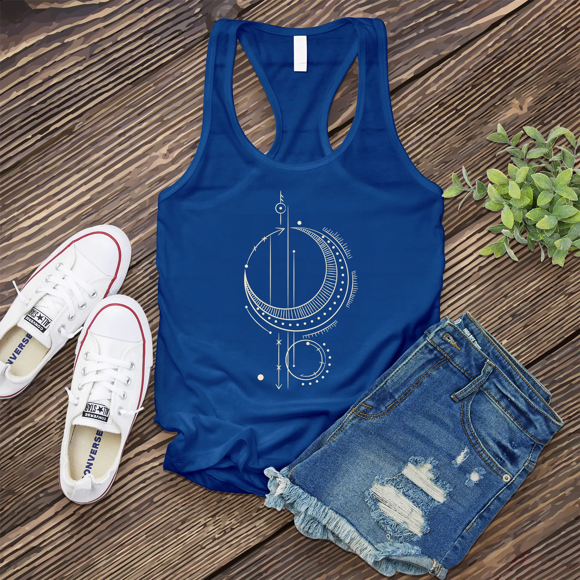 Line Art Moon Women's Tank Top