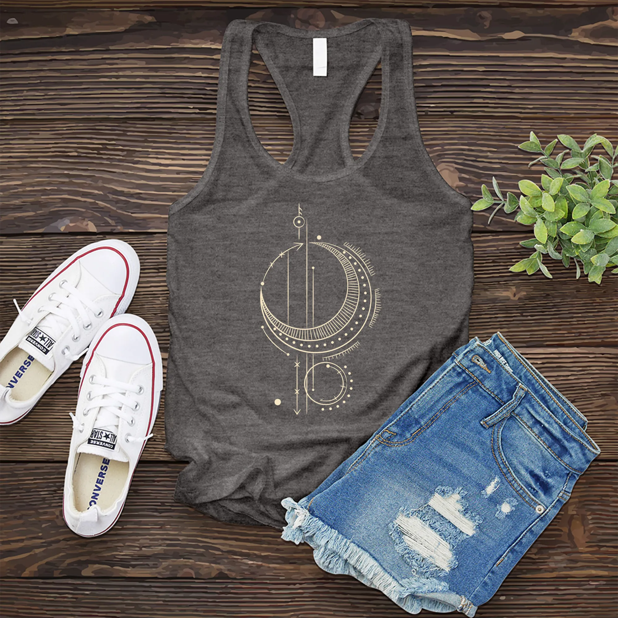 Line Art Moon Women's Tank Top