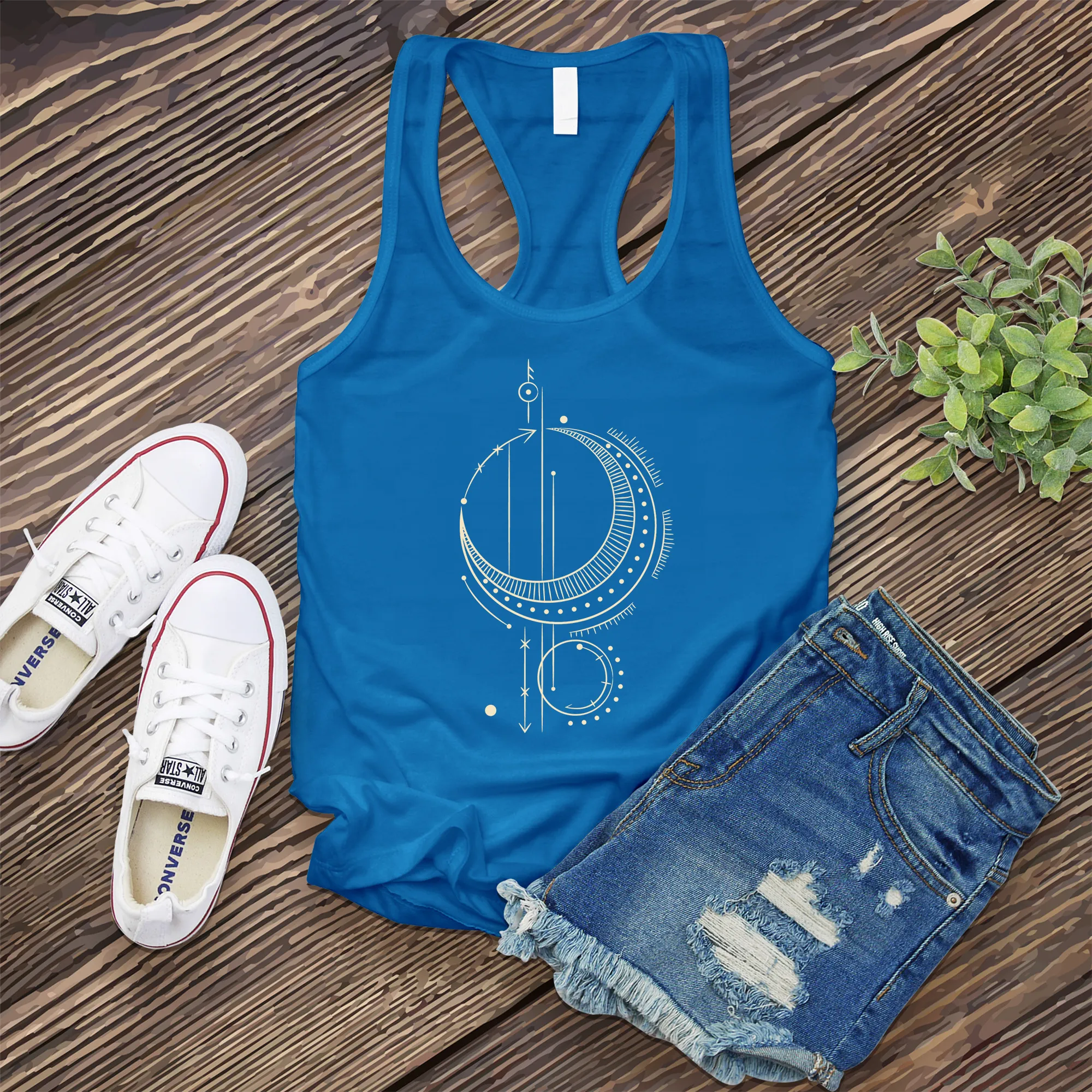 Line Art Moon Women's Tank Top