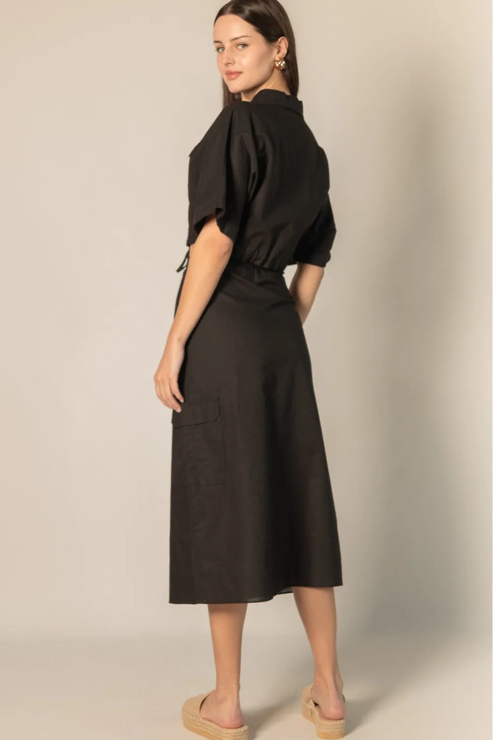 Linen Blend Cargo Skirt