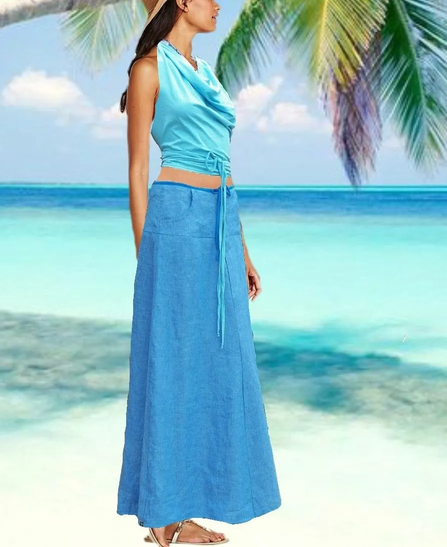 maxi rok in zomerlinnen / maxi  skirt in summer linen