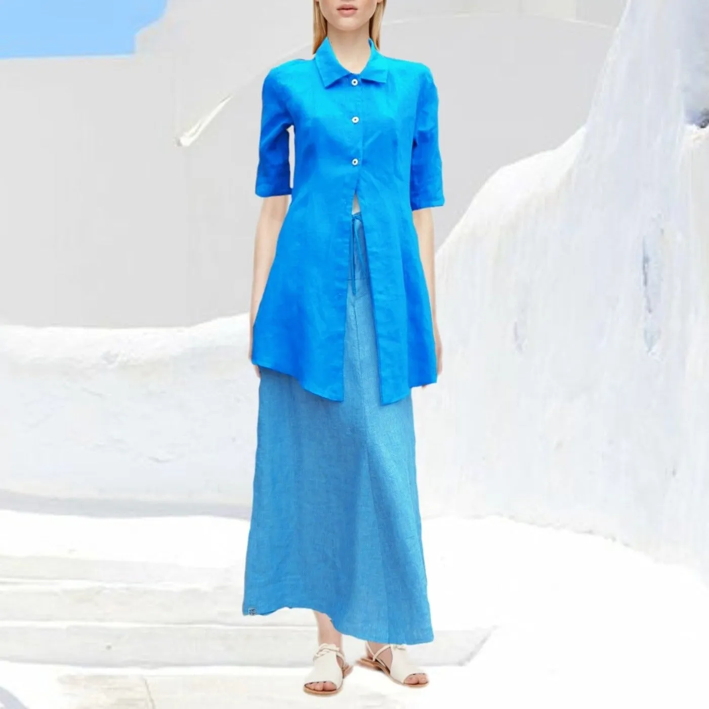 maxi rok in zomerlinnen / maxi  skirt in summer linen