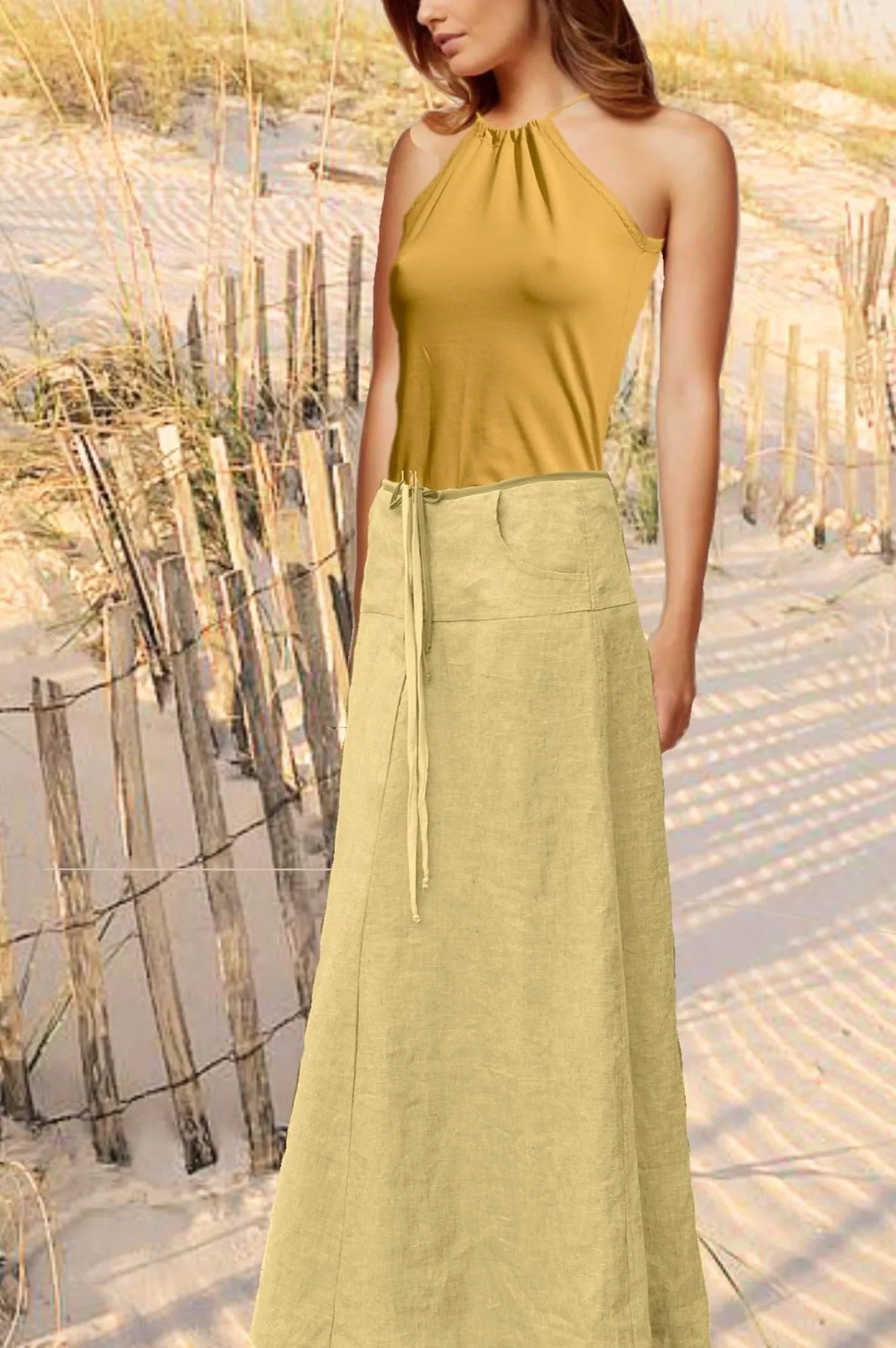 maxi rok in zomerlinnen / maxi  skirt in summer linen