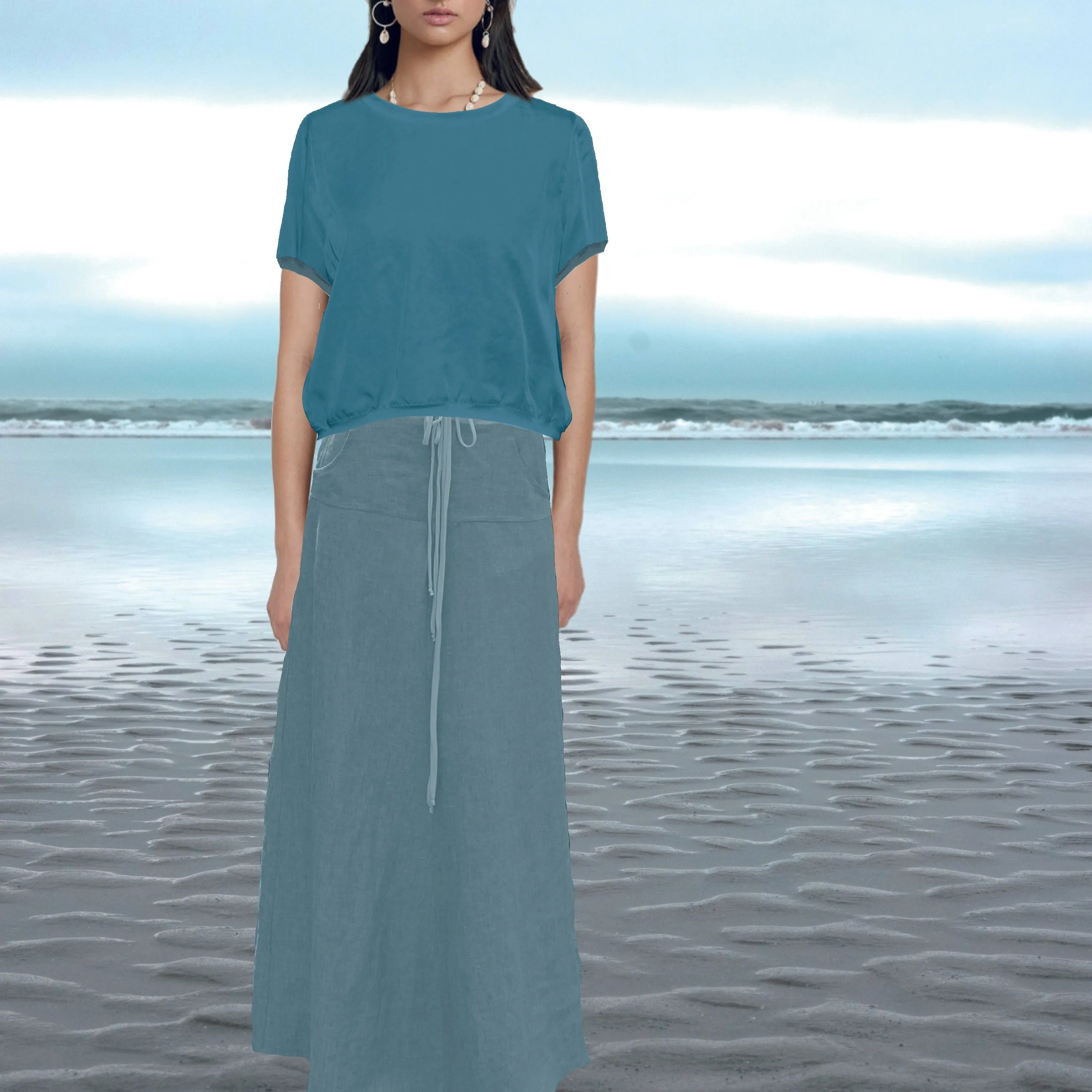 maxi rok in zomerlinnen / maxi  skirt in summer linen