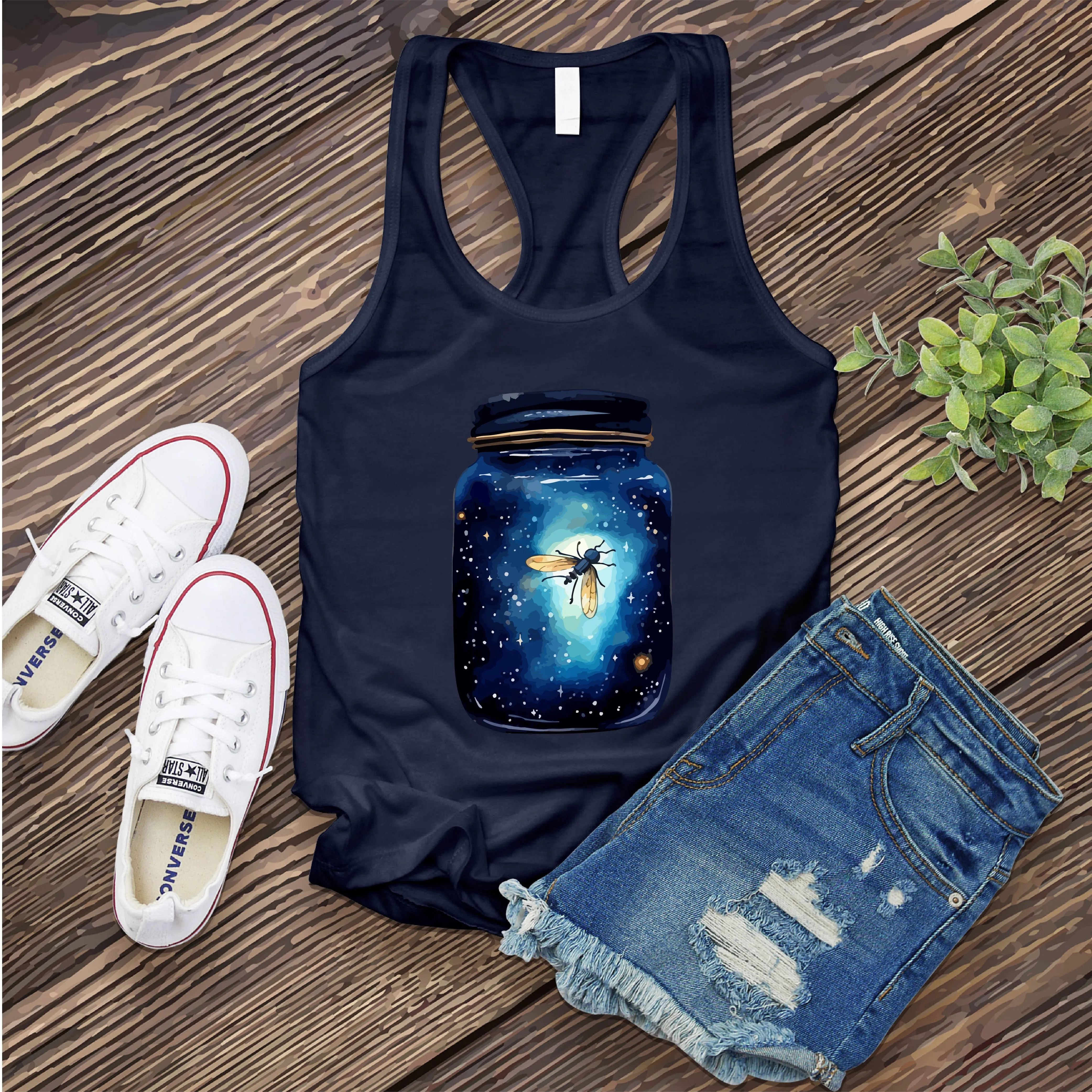 Navy Firefly Jar Women's Tank Top
