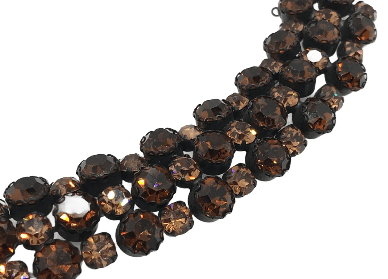 Pure Luxury: Unsigned Regency Root Beer Rhinestone Vintage Bracelet