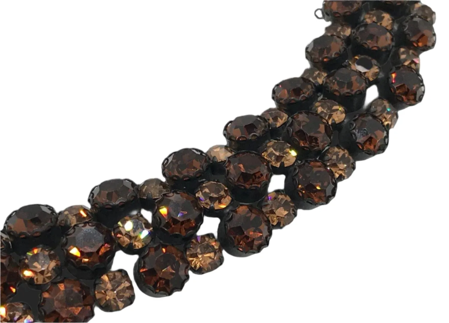 Pure Luxury: Unsigned Regency Root Beer Rhinestone Vintage Bracelet