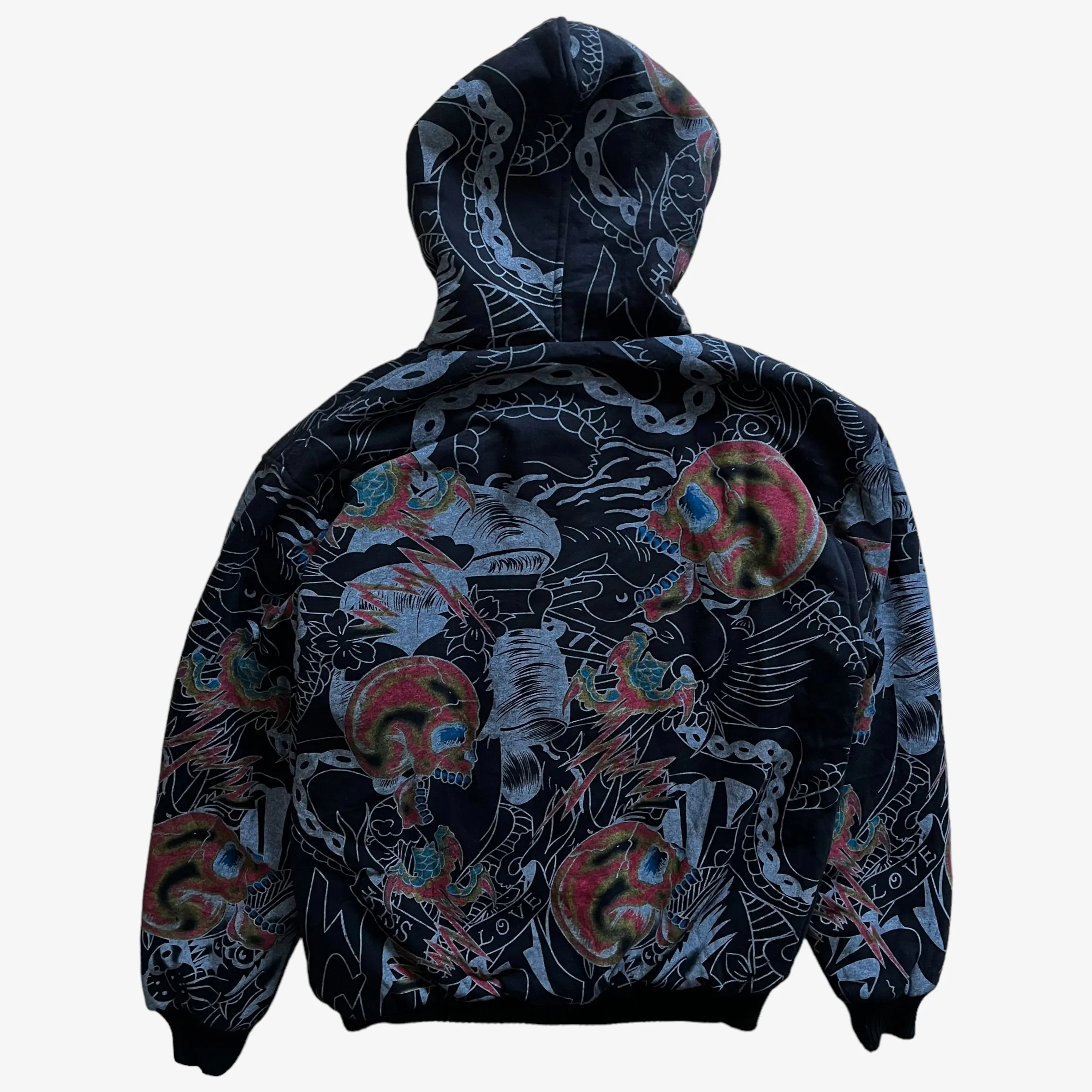 Really Point Rhinestone Snake & Skull Print Double Sided Jacket